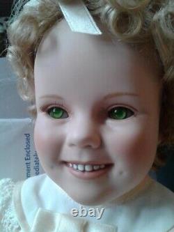 SHIRLEY TEMPLE PORCELAIN DOLL, Uranium Green Eyes, Danbury Mint