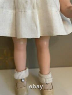 Shirley Temple 13 Vintage 1930's Composition Doll White Dress Red Trim and Pin