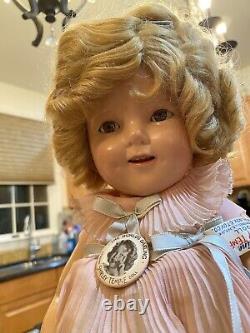 Shirley Temple 18 Composition Ideal Doll Orig Dress & Box Old Store Stock Exc