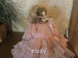 Shirley Temple 24 inch Porcelain Doll 1983 Little Colonel Pink dress