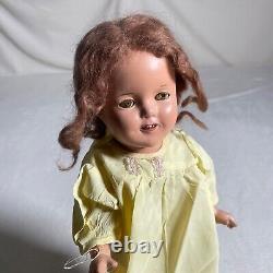 Shirley Temple Composition Doll 13 Wooden White Teeth Jointed Sleepy Eyes