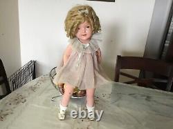 Shirley Temple Composition Doll 20 with Tagged Dress