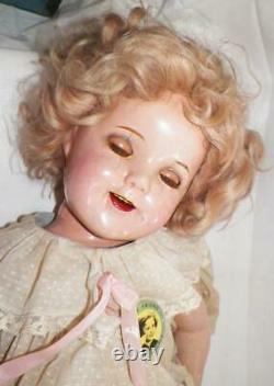 Shirley Temple Composition Doll Curly Sue Ideal 28in Dress Pin Shoes Vintage