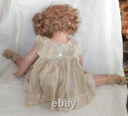Shirley Temple Composition Doll Curly Sue Ideal 28in Dress Pin Shoes Vintage