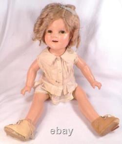 Shirley Temple Composition Doll Ideal 20 in Vintage 1930s Blonde Mohair Wig
