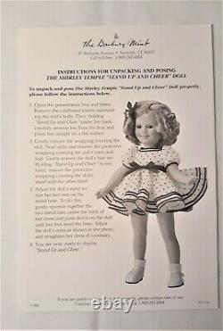 Shirley Temple Danbury Mint Stand Up And Cheer Porcelain Doll Nib