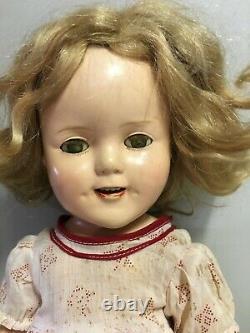 Shirley Temple Doll 1930s 16 Composition Ideal with Orig Dress Marked Ideal