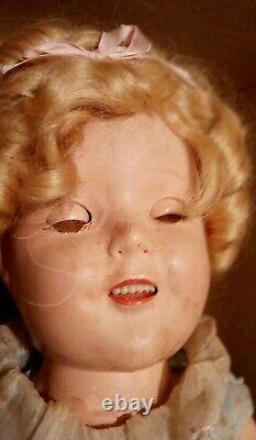 Shirley Temple Doll 1935 18 Inch Original Box, Clothes & Button Reliable Toy Co