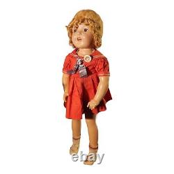 Shirley Temple Doll 26 Red Sailor Dress Composition Vintage Antique