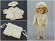 Shirley Temple Doll Clothes White Fur Coat, Hat And Muff, Untagged 1930s Vintage