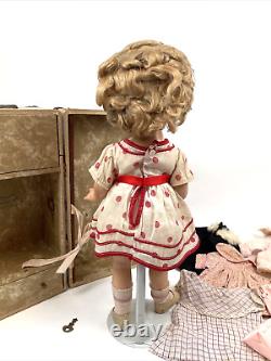 Shirley Temple Doll Composition 17 Trunk Case Original Clothes Shoes Pin Vintage