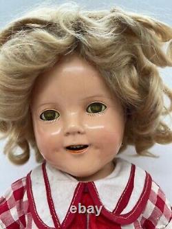 Shirley Temple Doll Ideal Composition 18in Original Dress Pin Shoes Vintage