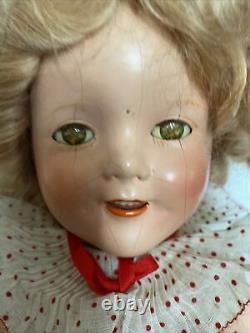 Shirley Temple Doll Vintage 1930s Compo 18 All Original With Pin & Box Bottom