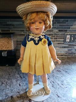 Shirley Temple Doll Vintage 1930s Compo 18 tagged dress