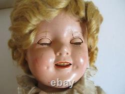 Shirley Temple Doll Vintage 1930s Composition 18 tagged dress, ALL ORIGINAL