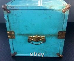 Shirley Temple Era Doll Case 30's-50's Blue VGEX Wood Metal Manufacturer Unknown