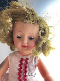 Shirley Temple Ideal 1959 Doll ST-12 Sleep Eyes Open Mouth withTeeth Pin Vintage