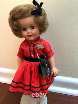 Shirley Temple Ideal Doll (1950's) 14 High with Shirley Temple Pin and Purse