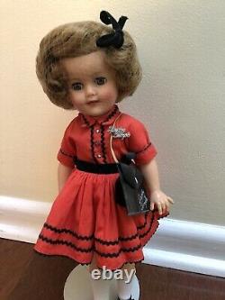 Shirley Temple Ideal Doll (1950's) 14 High with Shirley Temple Pin and Purse
