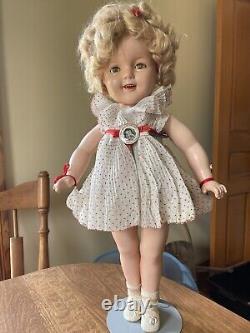 Shirley Temple Porcelain Style 18 inch Tall Doll from Ideal Company from 1930's