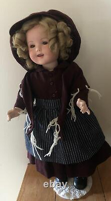 Shirley Temple Porcelain doll'Dimples' Hand Made Collectable 48cm
