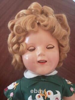 Shirley temple composition doll 18- golden/ reddish blonde wig