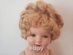 Shirley temple composition doll 18- golden/ reddish blonde wig