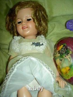 Sweet all original, Ideal SHIRLEY TEMPLE 17 doll with pin & FLIRTY EYES ST-17-1