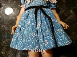 VINTAGE 14-15 Shirley Temple Ideal Doll ST-15 Blue Floral Dress INCOMPLETE
