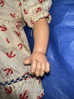 VINTAGE 16 INCH SHIRLEY TEMPLE COMPOSITION DOLL FROM 1930's