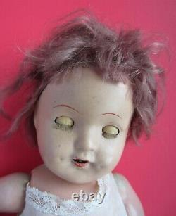VINTAGE 1930's SHIRLEY TEMPLE COMPOSITION 18 DOLL POUTY MOUTH