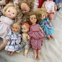 VTG LOT 25 Mixed Random Toy Dolls Baby Mattel Fisher Price Shirley Temple Alice