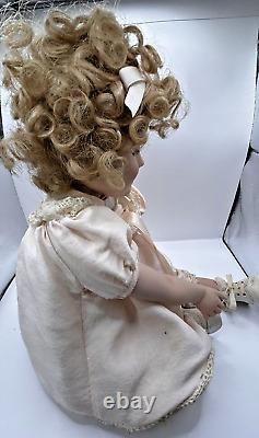 VTG Little Miss Shirley Temple Bright Pink Eyes Haunted Scary Oddity Doll Spooky