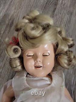 Vintage 15 1940s Shirley Temple Doll Original Rare with Dress Composition Stamped