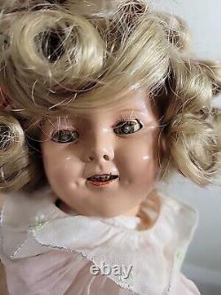 Vintage 15 1940s Shirley Temple Doll Original Rare with Dress Composition Stamped