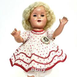 Vintage 16 SHIRLEY TEMPLE Composition Doll 1930s Ideal Sleepy Eyes Pin Hairnet