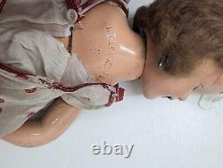Vintage 18 Shirley Temple Ideal Composition Doll Polka Dot PARTS OR REPAIR 1934