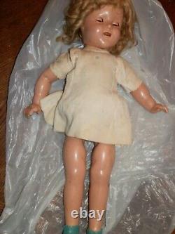 Vintage 1930's Ideal Shirley Temple Composition Doll 18 Has Some Issues, Stampe