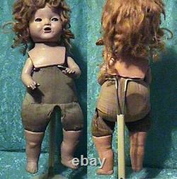 Vintage 1930s 16 Flirty-eyed Shirley Temple Baby Doll Composition & Cloth Body