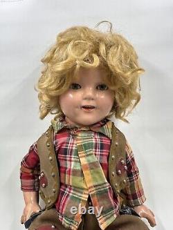 Vintage 1930s 17 Texas Ranger Cowboy Composition Shirley Temple Doll Clear Eyes