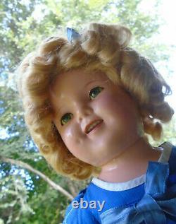 Vintage 1930s 18 Composition Ideal Shirley Temple Doll in Tag Music Note Dress