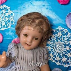 Vintage 1930s Ideal 16 Composition Shirley Temple Doll With Original Hair Net