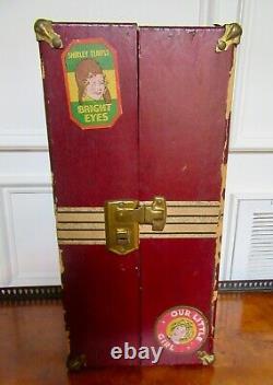 Vintage 1930s Ideal Shirley Temple Wood 13 Doll Trunk