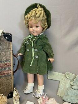Vintage 1930s Shirley Temple IDEAL 18 Composition Doll with Roller Skates