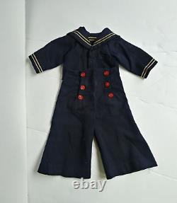 Vintage 1930s Tagged Shirley Temple Navy Blue Sailor Suit for 22 Compo Doll