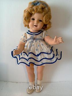 Vintage 1934 18 Tag in Head Composition Ideal Shirley Temple Doll in Tag Dress