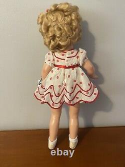 Vintage (1934) 20 inch Shirley Temple Stand Up and Cheer Doll With Pin