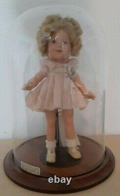 Vintage 1935 Shirley Temple Doll withStand and Glass Dome Case