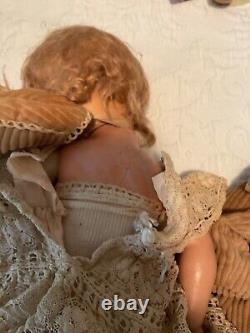 Vintage 21 composition doll unmarked Shirley Temple type