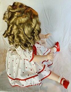 Vintage 24 Inch Shirley Temple All Porcelain Doll Standup & Cheer. Eyelashes
